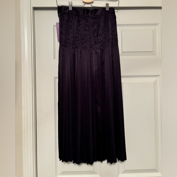 Vintage Jac Dale Purple Pleated High Waisted Midi Skirt Size 0 - Picture 6 of 7